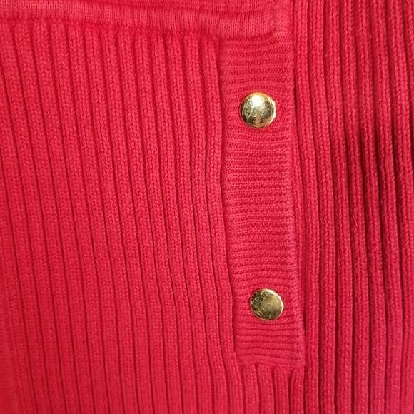 Jones New York Cardigan Women's P Large Red  Knit Long Sleeve Full Zip Office - Picture 9 of 9